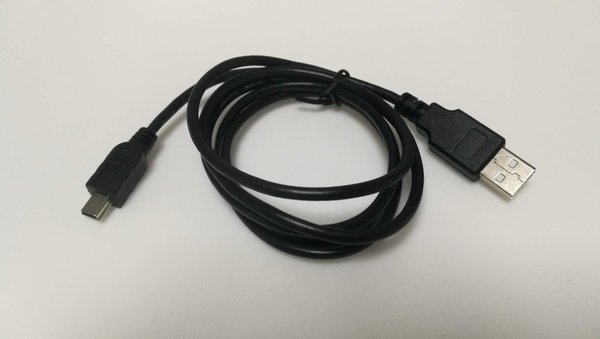 USB to miniUSB cable.